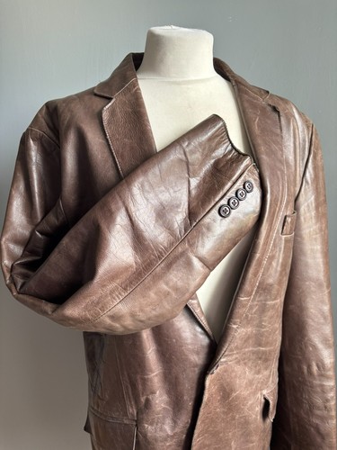 Vintage leather jacket blazer - leather,