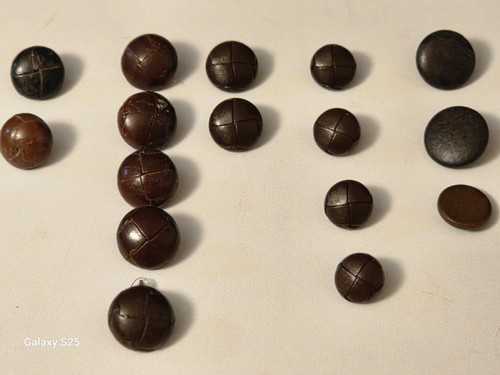 Vtg leather football buttons - vtg,