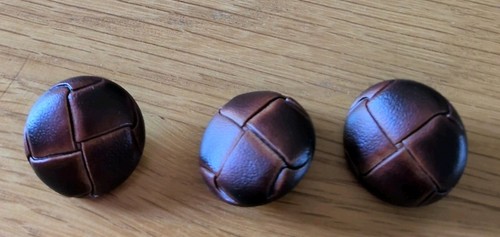 Buttons brown leather look - leather,