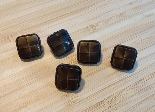 Vintage brown square buttons - vintage,