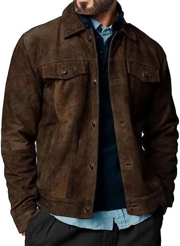 Men distressed suede jacket - men's,