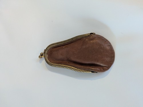 Antique leather button - antique,
