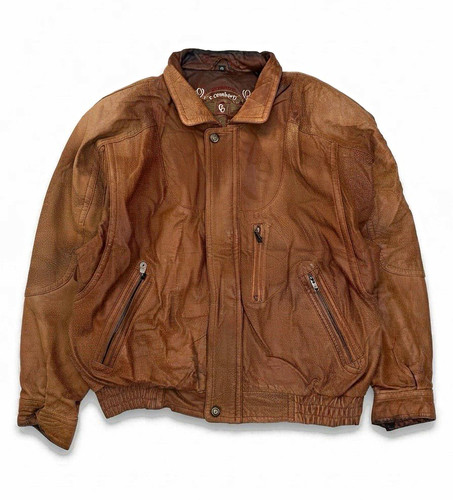 Vintage 90s brown real leather - vintage,