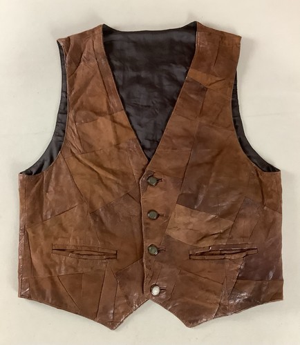Vintage leather vest waistcoat - vintage,