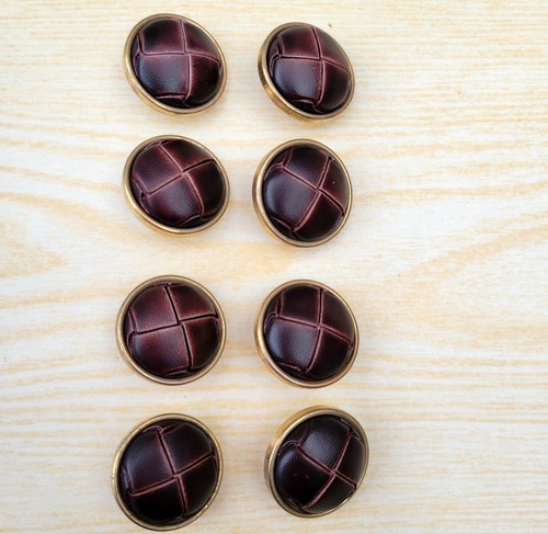 Vintage faux leather buttons - 8,