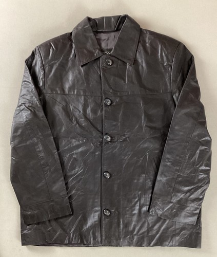 Vintage leather coat made - coat,