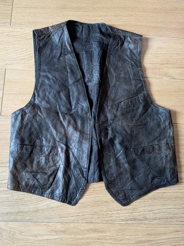 Black leather biker - leather,