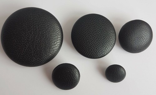 Black leather round - leather,