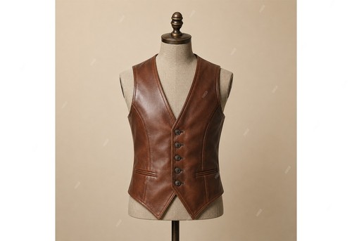 Men leather waistcoat - men’s,