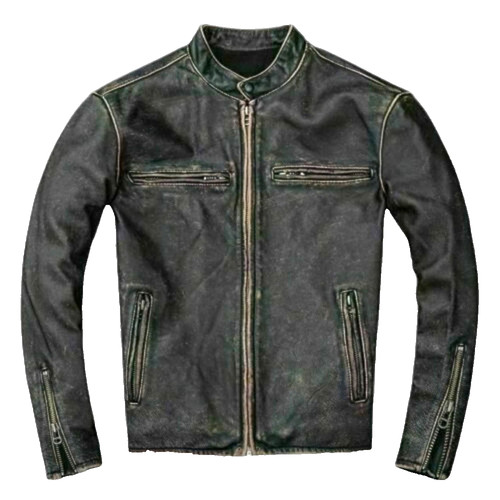 Men black distressed cowhide - men's,