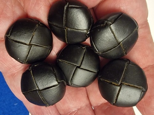 Vintage real leather buttons - vintage,