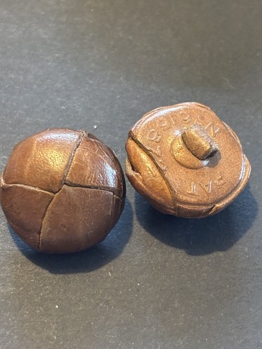 Vintage leather buttons - vintage,