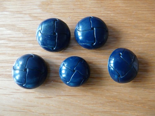 Navy blue leather look - navy,