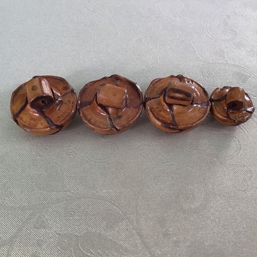 Leather football buttons tan - buttons,,
